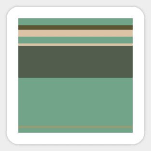 A singular tranquility of Soldier Green, Dark Vanilla, Grey/Green, Oxley and Ebony stripes. Sticker
